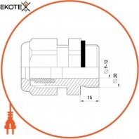 Enext s048004 кабельный ввод e.pgl.stand.13,5, с удлиненной резьбой и уплотнителем