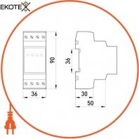 Enext p0690008 реле контроля напряжения трехфазное нерегулируемое e.control.v03