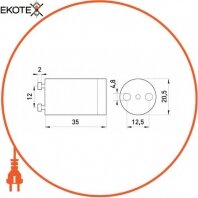 Enext l009001 стартер e.starter.s2.2 (2х22вт, 127в)