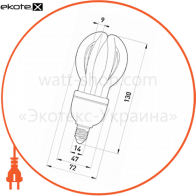 Enext l0320007 лампа энергосберегающая e.save.flower.e14.20.6400, тип flower, патрон е14, 20w, 6400 к