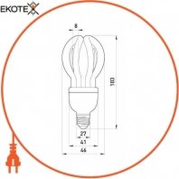 Enext l0320002 лампа энергосберегающая e.save.flower.e27.7.6400, тип flower, патрон е27, 7w, 6400 к