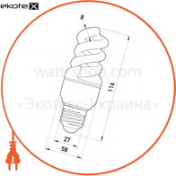 Enext l0260031 лампа энергосберегающая e.save.screw.e27.25.4200.t2, тип screw, патрон е27, 25w, 4200 к, колба т2