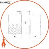 Enext p0680005 блок распределительный e.sn.pro. 400 на din-рейку, 400а (вход 1*95,,,185 кв. мм/выход 2*6...35, 5*2,5...16, 4*2,5...10 кв. мм)