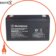 Батарея акумуляторна свинцево-кислотна  Westinghouse 6V, 7Ah, terminal F2, 1шт