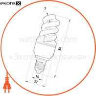 Enext l0260018 лампа энергосберегающая e.save.screw.e14.7.4200.t2, тип screw, патрон е14, 7w, 4200 к, колба т2