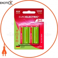 EUROELECTRIC Батарейка щелочная AAA LR03 1,5V blister 4шт (240)