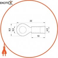 Enext s1036025 изолированный наконечник e.terminal.stand.rv2.2.5.blue 1.5-2.5 кв.мм, синий