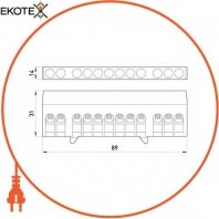 Enext p0650008 шина нулевая e.bsi.pro.1.12 на din-рейку в изолированном корпусе