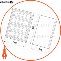 Enext CP5116 корпус ударопрочный из абс-пластика e.plbox.500.700.245.88m.tr, 500х700х245мм, ip65 с прозрачной дверцей и панелью под 88 модулей