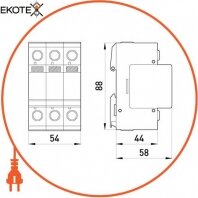 Enext i0340003 разрядник перенапряжения e.industrial.surge.spc.s.20.280.3, класс с, 3р, 280в