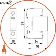 Enext i0340005 разрядник перенапряжения e.industrial.surge.spc.s.20.385.1, класс с, 1р, 385в