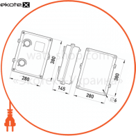 Enext s0110003 корпус пластиковый e.mbox.stand.plastic.n.f3, под трехфазный счетчик, навесной, с комплектом метизов