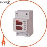 Реле контроля напряжения и тока однофазное 25А с индикацией e.control.v10