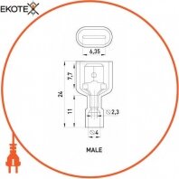 Enext s4039004 наконечник-разъем изолированный серии fn e.terminal.stand.mdfn2.250.blue (fn.m.1,5.2,5) 1,5-2,5 кв.мм папа