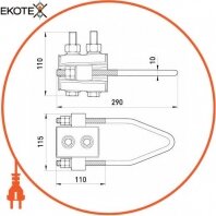 Enext p021002 анкерный изолированный зажим e.i.clamp.pro.16.25. a, усиленный, 16-25 кв. мм