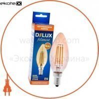 лампа світлодіодна DELUX BL37B 4 Вт 2700K 220В amber filament E14 теплий білий