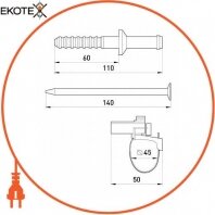 Enext p046001 дюбель со стяжкой e.holder.pro под гвоздь