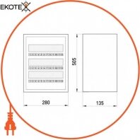 Enext s0100027 корпус e.mbox.stand.n.36. z металлический, под 36 мод., навесной, с замком