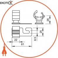 Enext 5216818 держатель проволоки для черепичной, шиферной и волнообразной  кровли, для круглых проводников d 8-10 obo bettermann