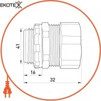 Enext s045007 ввод прямой e.met.dir.stand.sldx.32 для металлорукава 32мм (1.1 / 4)