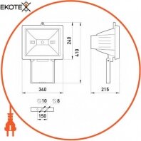 Enext l003008 светильник e.halogen.1500.black 1500вт черный прожектор