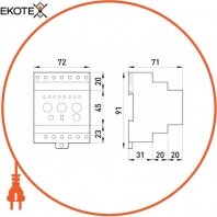 Enext i0640005 реле дифференциального тока e.relay.klr.123e модульное