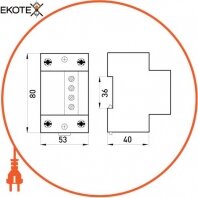 Enext i0620002 реле напряжения e.industrial.vpr.25, 25а