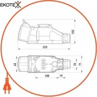 Enext 175 монтажный набор 16а 3р+n+z 400v 16 2p+z 250v