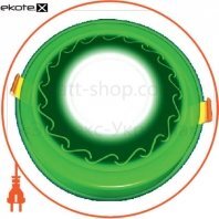 DownLight с подсветкой 6+3W встраиваемый круг, волна зеленый