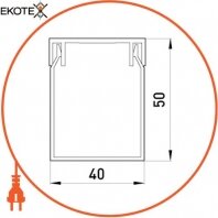 Enext s13033008 короб пластиковий перфорований e.trunking.perf.stand.40.50, 40х50мм, 2м