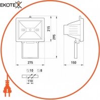 Enext l003006 светильник e.halogen.1000.black 1000вт, черный прожектор