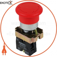 Кнопка ENERGIO XB2-BS542 грибок 40мм з фіксацією червона NC