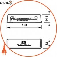 Enext 5015073 шина уравнивания потенциалов с пластиковой опорой obo bettermann