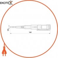 Enext t001108 индикатор-тестер e.tool.test08 140х3,5 прямой шлиц ас/dc70-250в