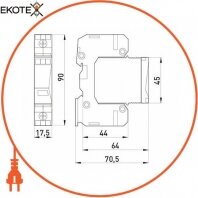 Enext 81.001 пзіп e.poi.1 280v/12,5ka клас i+ii+iii, 1 полюс