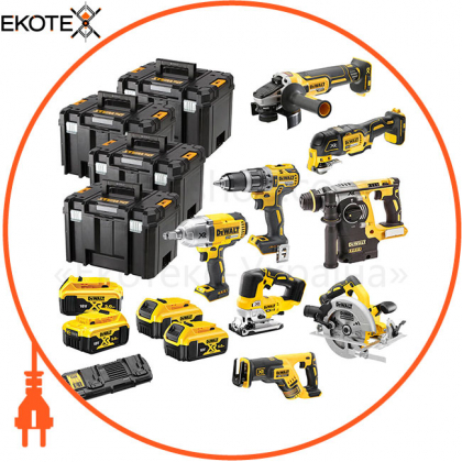 Набор из восьми инструментов аккумуляторных DeWALT DCK865P4T