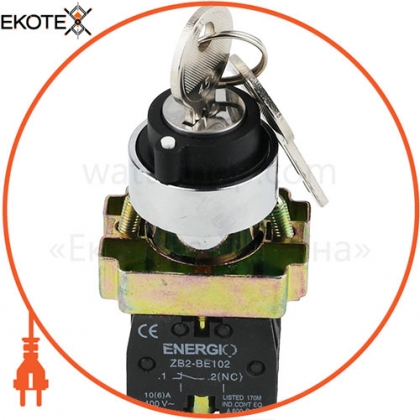 ENERGIO 60143 переключатель секторный energio xb2-bg25 1-0 с ключем no+nc