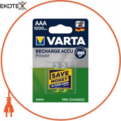 Varta 5703301402 аккумулятор varta rechargeable aaa 1000mah 2 шт