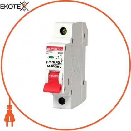 Enext s002001 модульный автоматический выключатель e.mcb.stand.45.1. c1, 1р, 1а, c, 4,5 ка
