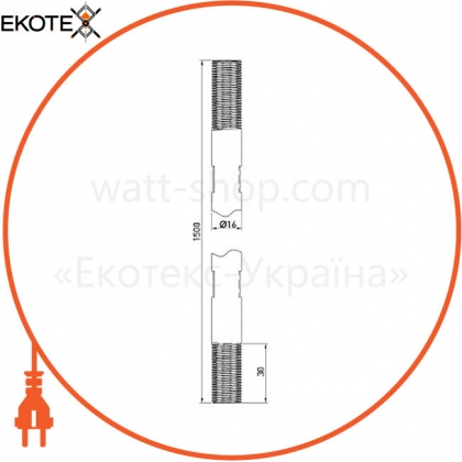 Enext z0010022 стержень заземления 16/1500 мм, оцинк.